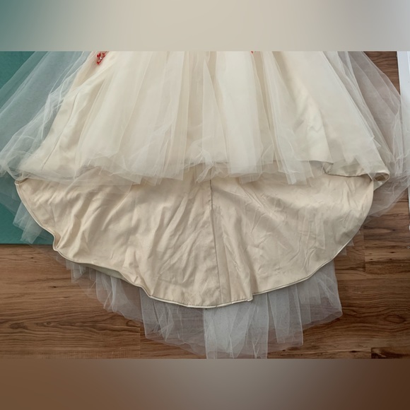 Red and White Lace Mermaid Gown with Train (Prom/Wedding Dress) - Picture 10 of 12